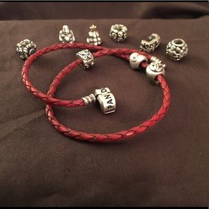 Pandora Leather Wrap w/charms